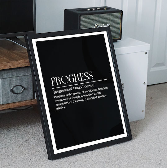 Quote Poster Persistence John Dewey Pq162 21cm X 30cm Μαύρη Ξύλινη Κορνίζα