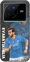 Husă Football Stars Khvicha Kvaratskhelia Vivo X80 Neagră TPU Silicon