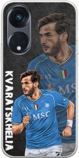 Калъф Football Stars Khvicha Kvaratskhelia Oppo Reno 8T 5G Гъвкав TPU Прозрачен Силикон