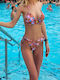 Set Bikini Triunghi Șir De Caractere Roz