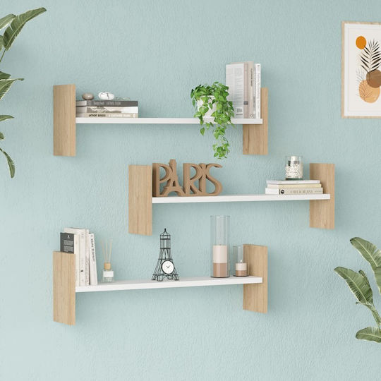 Ράφι Mento Λευκό Με Oak 75.6x14.5x23.6εκ.