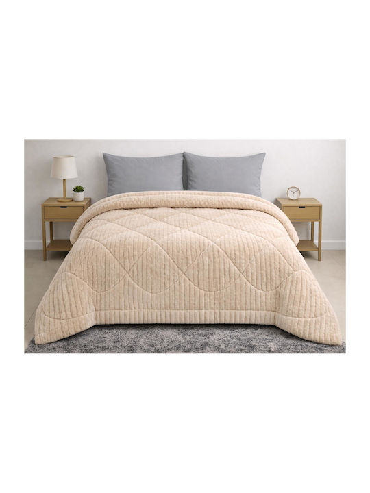 Duvet Cover Double 220x240cm Rabbit Velvet Beige