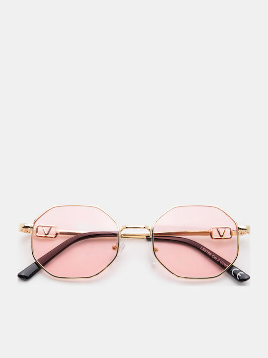 Luigi Ochelari De Soare Unisex Cu Ramă Metalică Roz Și Lentile Roz