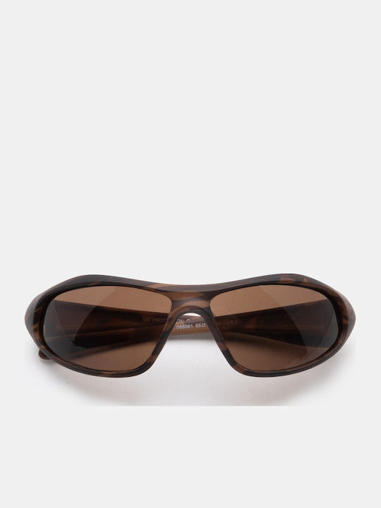 Luigi Unisex Γυαλιά Ηλίου με Καφέ Σκελετό και Καφέ Φακό 4860314