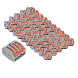 Set 50 Quick Connectors Quick Lever Terminal Blocks Electrical Installations 4 Pins Type 222-414 Onuvio