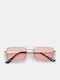 Luigi Unisex Sunglasses With Pink Metallic Frame And Pink Lens 4864507