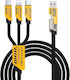 3-σε-1 Καλώδιο Δεδομένων 1m Usb-c Micro-usb Blitzschlag Γρήγορη Φόρτιση 3.1a 1.5 M