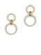 Dorian Gray Gold Plated Steel Stud Earrings with Stones