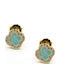 Silvenza Silver Gold Plated Earrings with Stones