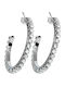 Women's Earrings Medium Hoops 3x3 Centimeters Stainless Steel Zircon Silverline 0130550501 Stainless Steel 0130550501