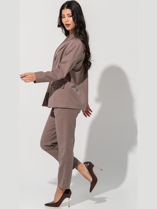 Megan Pantaloni Dama Maro Costum în Linie Tapered