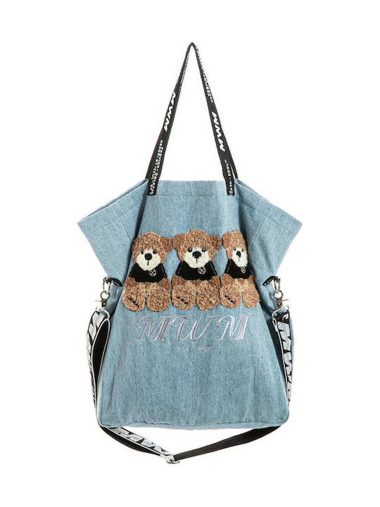 Mod Wave Movement Fabric Women's Tote Handbag Blue