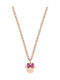 Disney Necklace in Pink Gold Plated Steel with Zircon