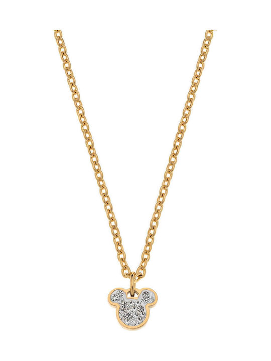 Disney Necklace From Gold Plated Steel With Zircon
