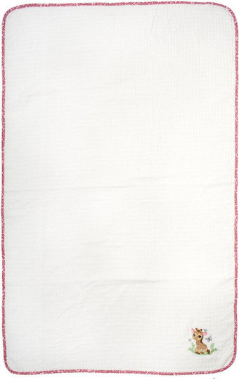 Dimcol Pătură Pepinieră Swaddling Giraffe Pique Albă 80x110cm