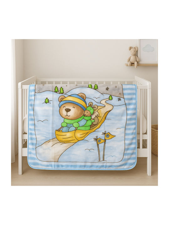 Κουβέρτα Κούνιας Bear Snow με Ζωάκι 110x150εκ.
