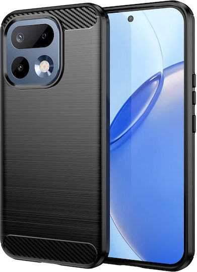 Techsuit Carbon Silicone Black Back Cover (Realme 16 Pro)