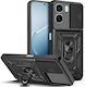 Techsuit Camshield Serie Oppo Umschlag Rückseite Schwarz (Oppo A6x 4G / A6x 5G)