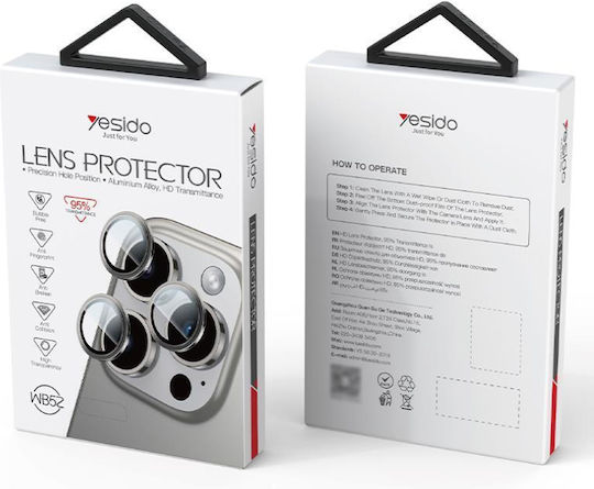 Yesido Προστασία Κάμερας Tempered Glass Μαύρο για το Iphone 16 Pro /16 Pro Max