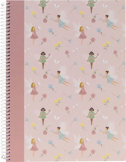 Spiral Notebook B'log Fairies Pink A5 80 Sheets Ancor
