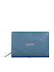Small Leather Women's Wallet with RFID Blue