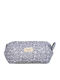 Handmade Cotton Large Gray Toiletry Bag Flower Amaryllis Slippers Greek Made