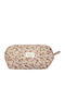 Handmade Cotton Large Toiletry Bag Mocha Flower Amaryllis Slippers Greek Made