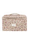 Handmade Cotton Toiletry Bag Small Suitcase Mocha Flower Amaryllis Slippers Greek Made