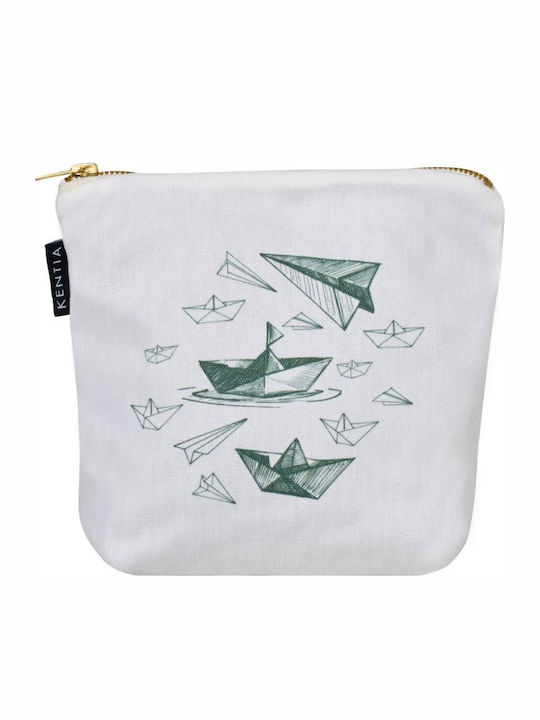 Fabric Toiletry Bag Bolsalino 263 22x18 White-Green Kentia