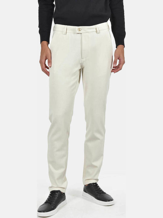 Men's Trousers Chinos Elastic Regular Fit Ecru