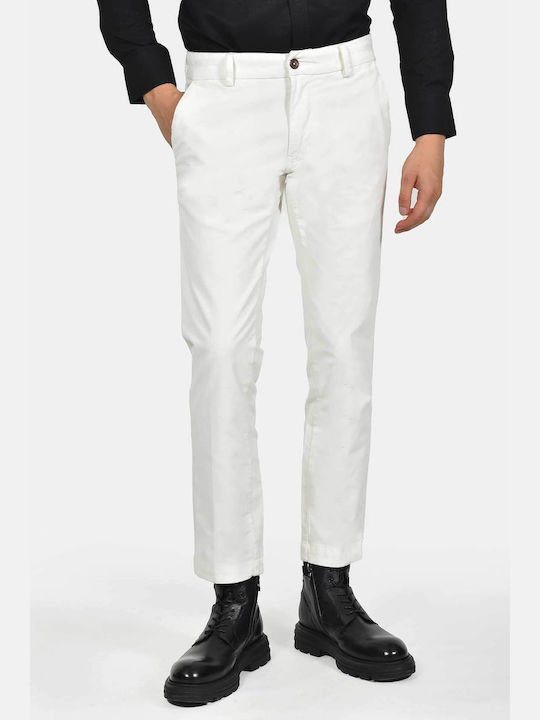 Herrenhosen Chinos Elastisch Weiß