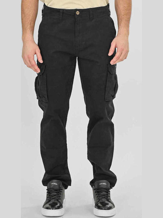 Rebase Elastic Black Cargo Trousers