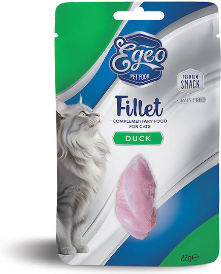 Egeo Pet Food Υγρή Τροφή για Γάτες με Πάπια και Κρέας χωρίς Σιτηρά 22gr