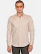 Long Sleeve Cotton Shirt in Regular Fit Beige