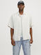 Short Sleeve Linen Shirt in Wide Fit Gray