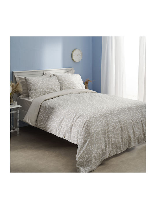 Charalambidis Textiles Leopar Σεντόνι Υπέρδιπλο με Λάστιχο 160x260εκ. 1