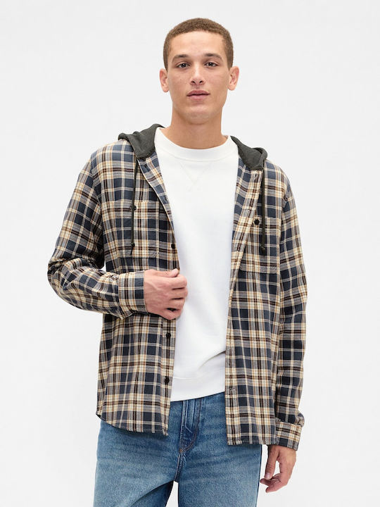 Μακρυμάνικo Φανελένιο Πουκάμισο Καρό Blue Brown Plaid