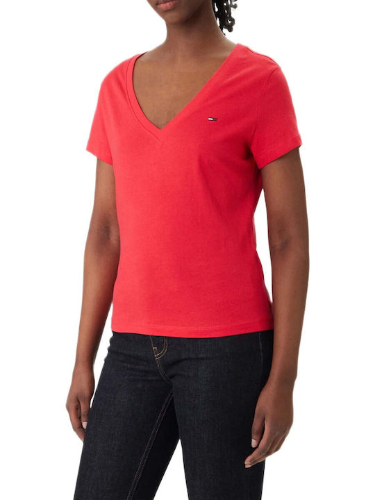 Tommy Hilfiger Γυναικείο T-shirt Κόκκινο