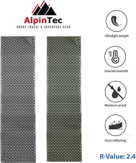 AlpinPro Schaumstoff Einzeln Camping Schlafmatte 192x58cm Dicke 2cm Grüne