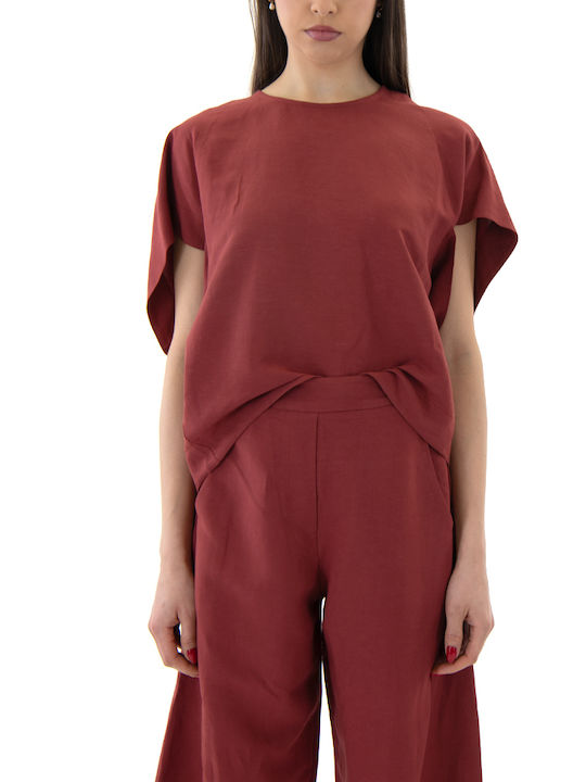 Moutaki Γυναικείο Oversized T-shirt Κοκκινο