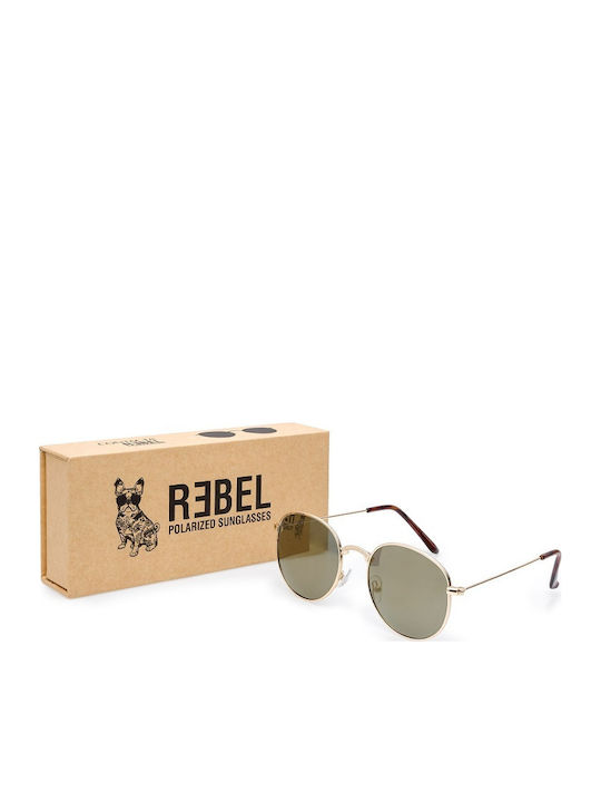 Contacta Unisex Sunglasses with Gold Frame and Gold Lens