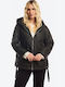 Short Women's Jacket for Winter Black