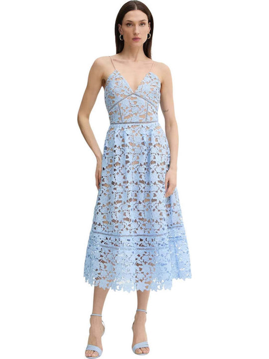 Silvian Heach Lace Wedding Christening Dress Blue