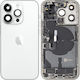 Battery Cover Back Glass Middle Frame iPhone 14 Pro Full Replacement Parts Silver Pulled Grade A