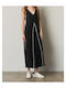 Sommer Midi Damenkleid Schwarz