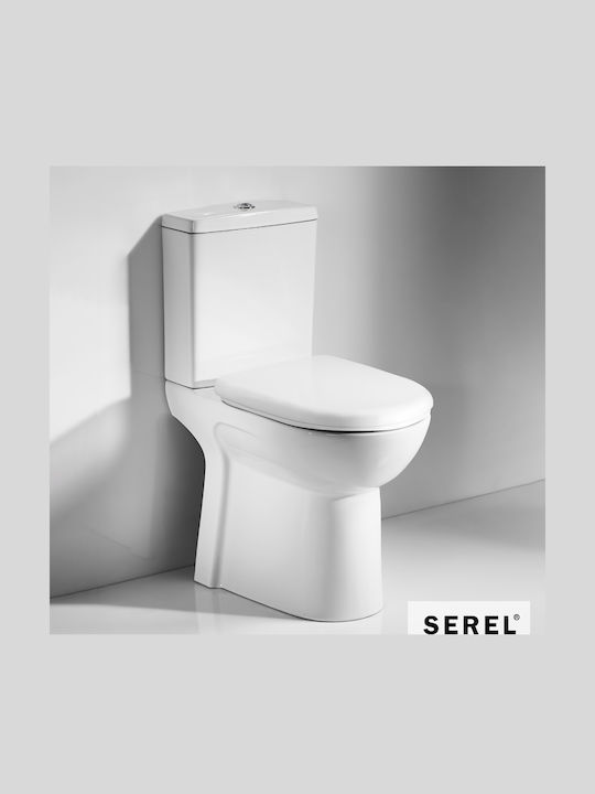 Serel Senior Λεκάνη Κρεμαστή με Slim Κάλυμμα Soft Close Λευκή