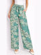 Women's Linen Pantaloons in Regular Fit Green SU-6035-7-26TR-GREEN