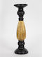 Polyresin Candle Holder In Gold Colour 10.5x35x10.5cm