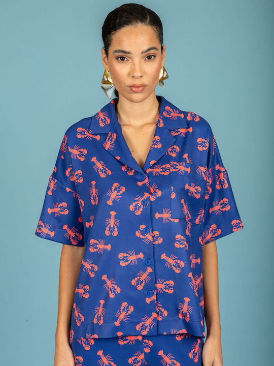 Short Sleeve Women's Shirt Blue