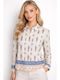 Long Sleeve Women's Shirt Blue SU-6106-1-26SH-Blue